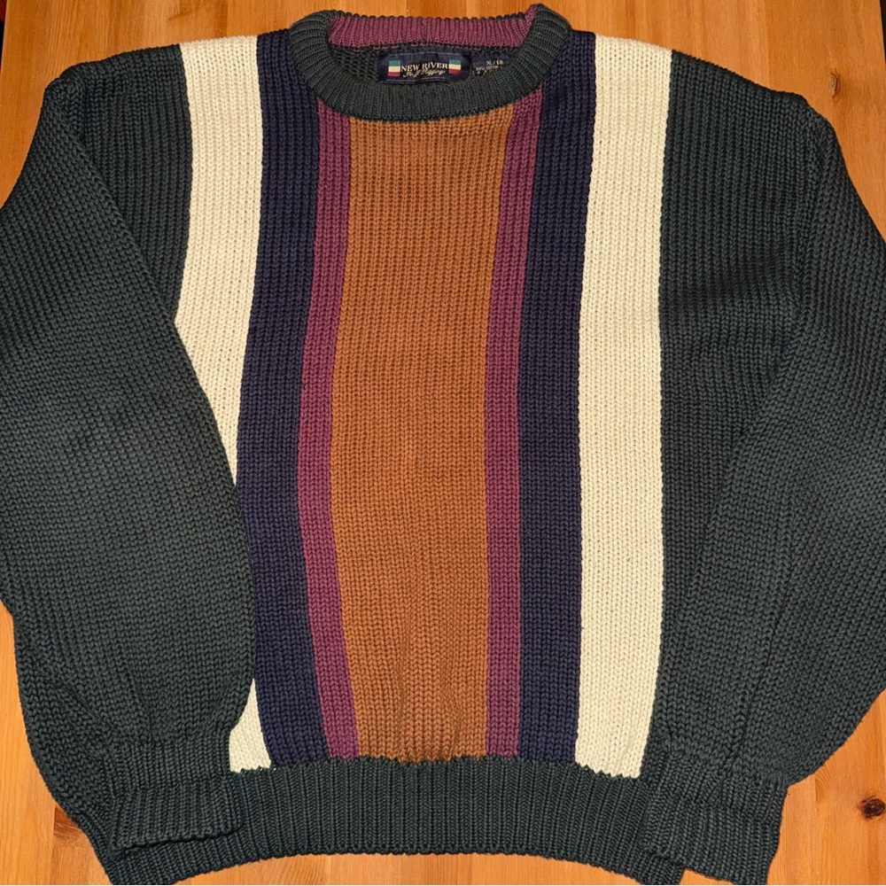 SOLD Vintage J. Riggings Riggings New River 90’s Sweater XL Abstract Crew Neck